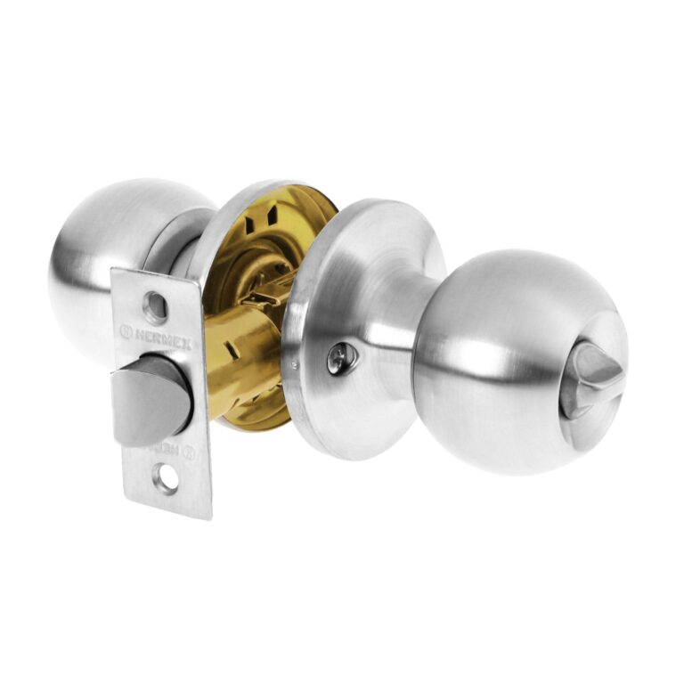 Cerradura tipo esfera  tubular  bano  cromo  Hermex