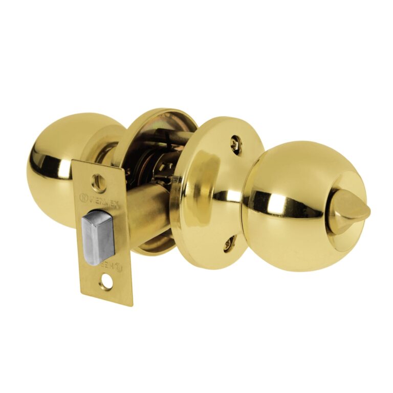Cerradura tipo esfera  tubular  bano  brillante  Hermex