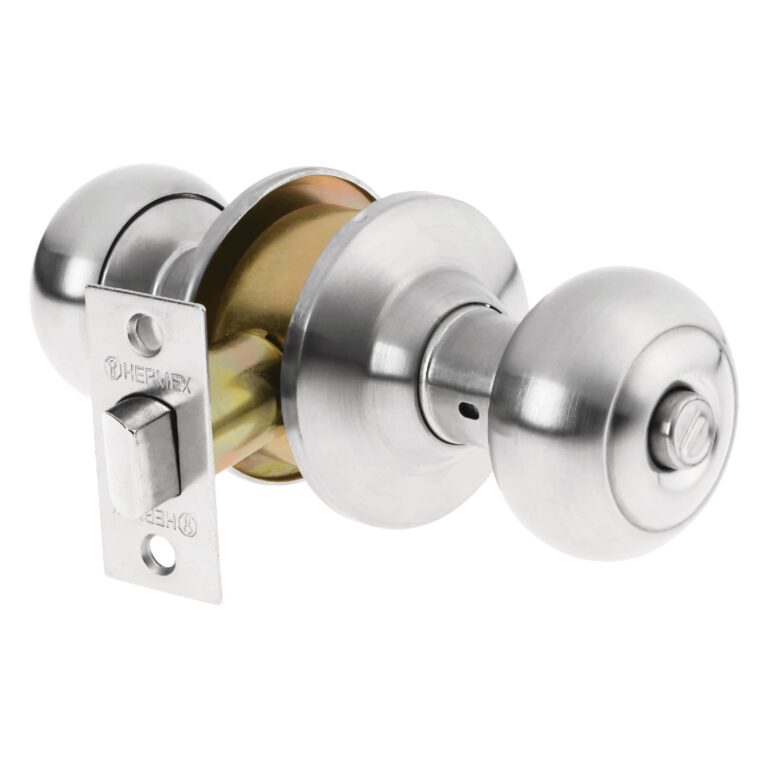 Cerradura tipo oval para bano  cromo mate  Hermex