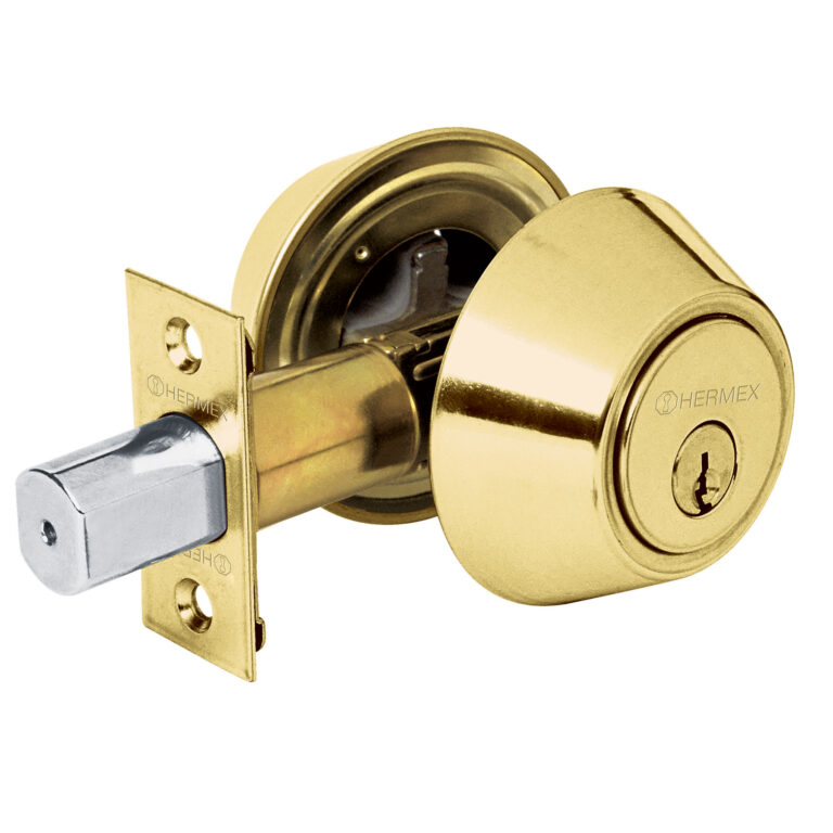 Cerrojo llave-llave laton brillante  llave de puntos  Hermex