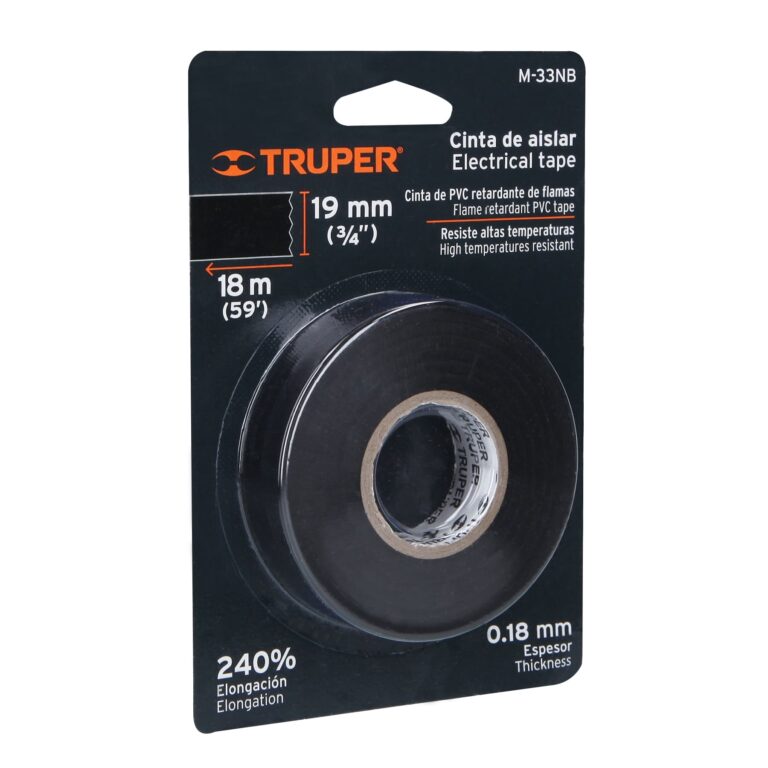 Cinta de aislar de 18 m x 19 mm  negra en blister  Truper